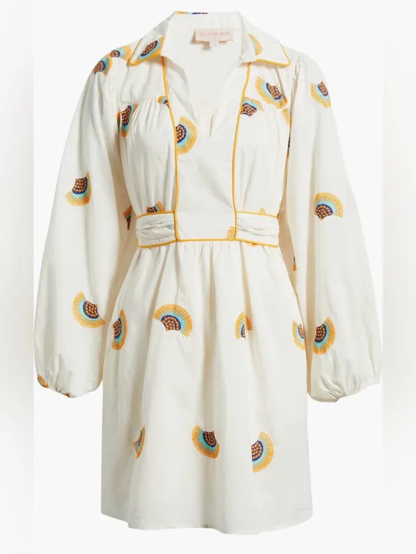 CIEBON Halliday Embroidered Long Sleeve Dress Size Small - Image 4