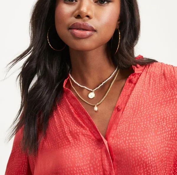VICI | Riley Satin Embossed Button Down Top - Image 6