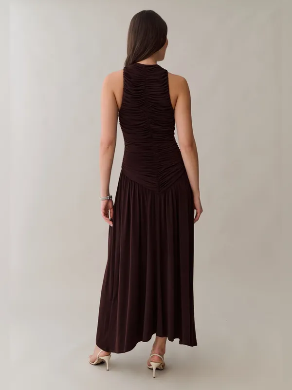 NWT Few Moda Shania Dress size Small S Coffee Brown O.p.t Helsa Studio maxi midi - Image 3