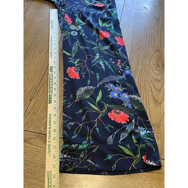 Aerie Pants‎ Women’s Size Small Blue Red Floral Polyester Pockets Lounge - Image 8