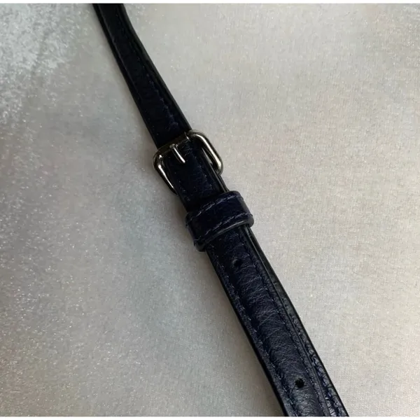 Coach Mickey Navy Blue Pebbled Leather Drawstring Bucket Bag Crossbody Classic - Image 13