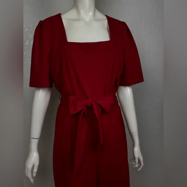 Alex Marie Deep Red Wide-Leg Women's Jumpsuit Size XL. J-18 - Image 8