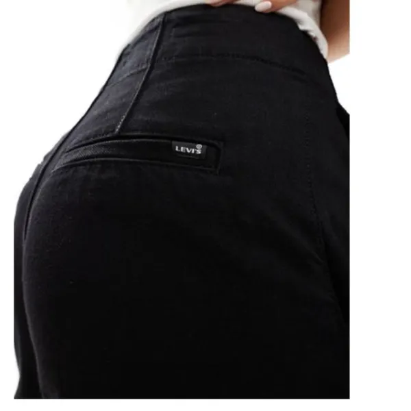 NWT Free People X Levi's ribcage high rise wide leg tailor jeans in black 30X34 - Image 4