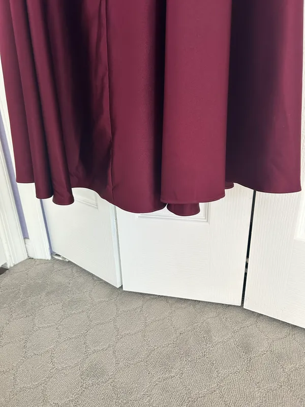 David's Bridal Dark Red/maroon Satin Dress - Image 6