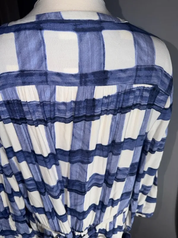 Maeve Blue and White Plaid Drawstring dress - Image 11