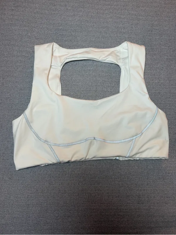 FP Movement by Free People Cream Athletic Bra with Square-Back Detail - Image 3