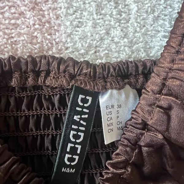 H&M Divided Brown Satin Dress - Image 4