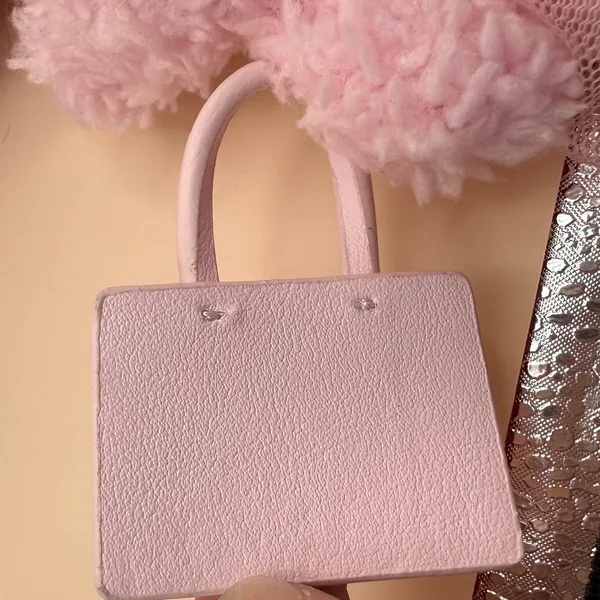 Betsey Johnson Pink Red‎ Sequin Houndstooth Crossbody Bag Teddy Bear Charm NEW - Image 7