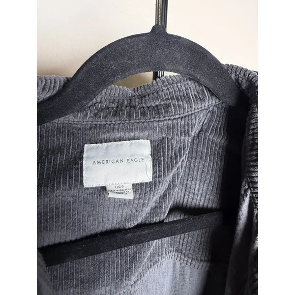 Aerie Lumberjack Gray Corduroy Shacket Style Shirt Size Large - Image 4