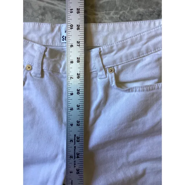 Acne Studios Row White Straight Leg High Rise Jeans Size 24/32 Made in Italy - Image 4