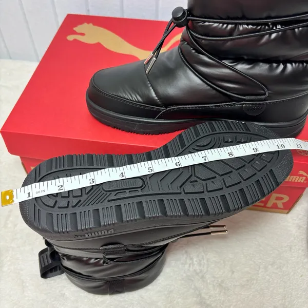 PUMA Sleek Black‎ Winter Snow Boots Size 6 NEW - Image 9
