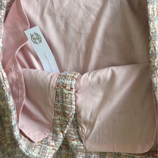 House Of Harlow 1960 NEW Women’s Tweed Pixie Dust Plaid Pink Mini Skirt Size S - Image 10