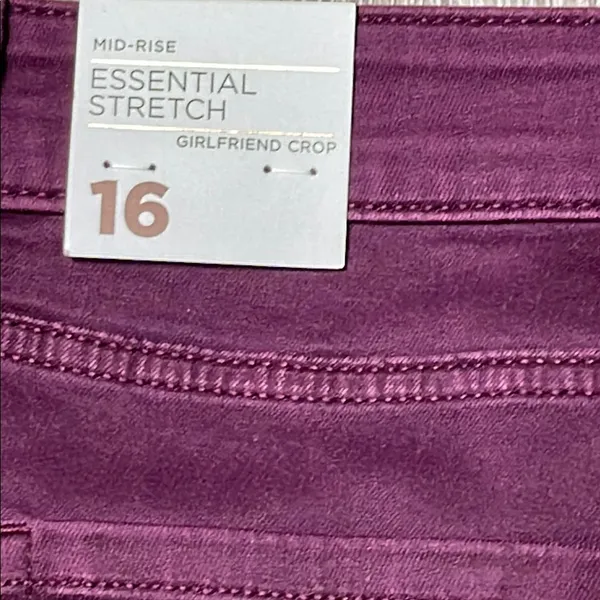 Lane Bryant Mid-Rise Essential Stretch Girlfriend Crop Purple Jeans - Image 9