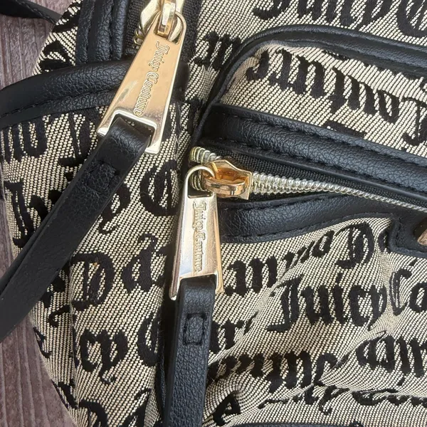 Juicy Couture Black and Cream Logo Backpack - Image 3