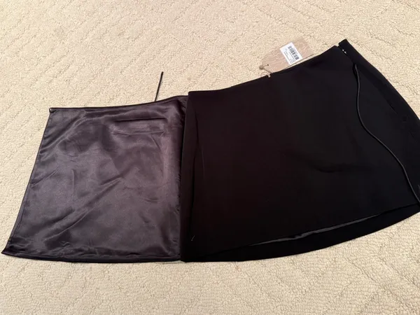 MESHKI Yvette Tie Suiting Mini Skirt Black Size S NWT - Image 2