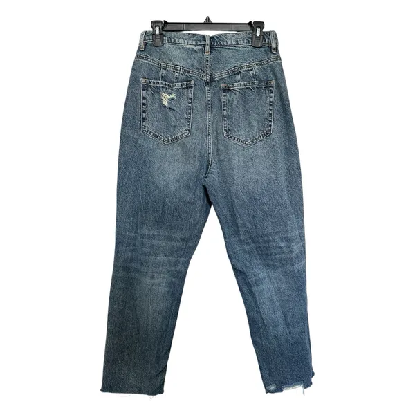 We The Free CRVY Blue High Rise Button Fly Denim Distressed Georgine Jeans 31 - Image 2