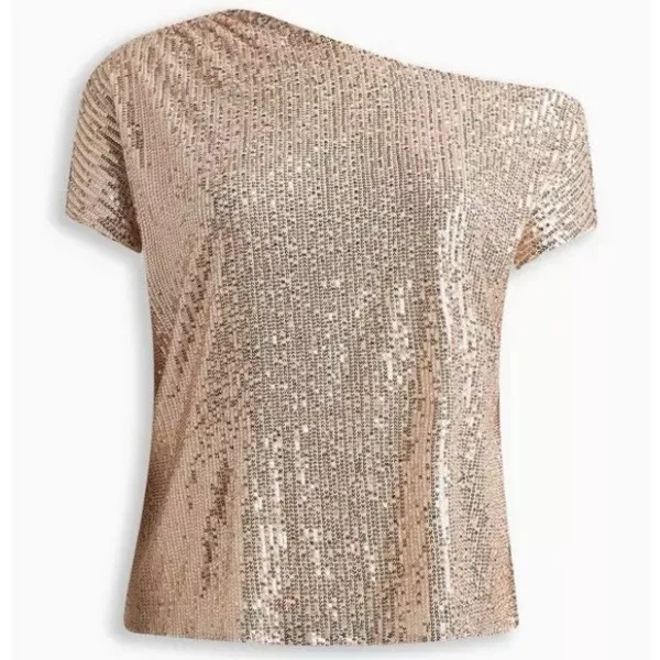 NWT‎ Torrid Gold Sequin Off The Shoulder Short Sleeve Pullover Top Size 6X - Image 5