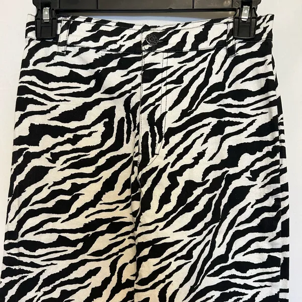 Motel Rocks Zoven Trousers in‎ 90’s Zebra Black and White Size XS - Image 2