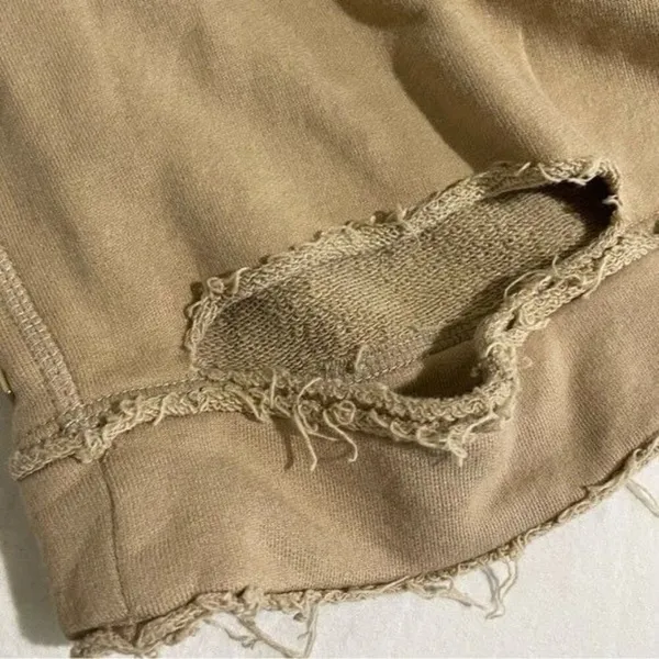 ALALA Cypher Distressed Sweatshirt Small Tan Cutout Pullover Athleisure - Image 10