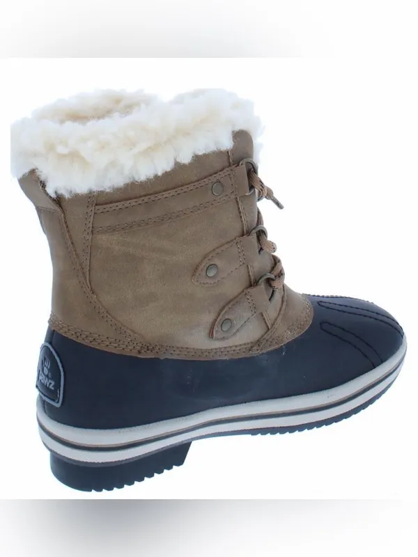 PAWZ Women’s Brown and Black Winter Duck Boots - Waterproof Lace-Up Size 9 - Image 2