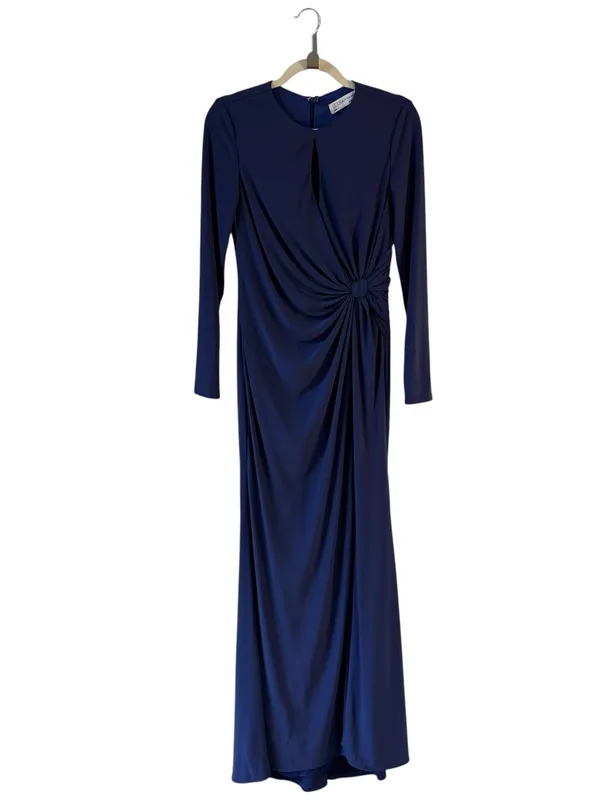 Mac Duggal Ieena Keyhole Draped Long Sleeve Gown Blue Purple Size 6 NEW - Image 12