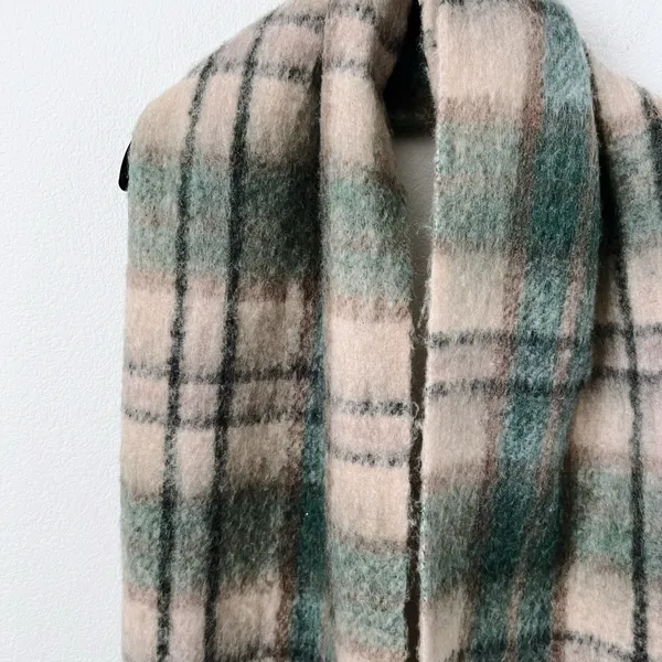 Mango Chunky Wool Plaid Scarf - Image 4