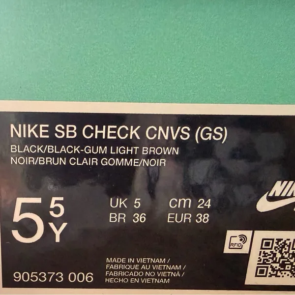 Nike Women's Black Canvas Sneakers with Gum Sole - Image 4