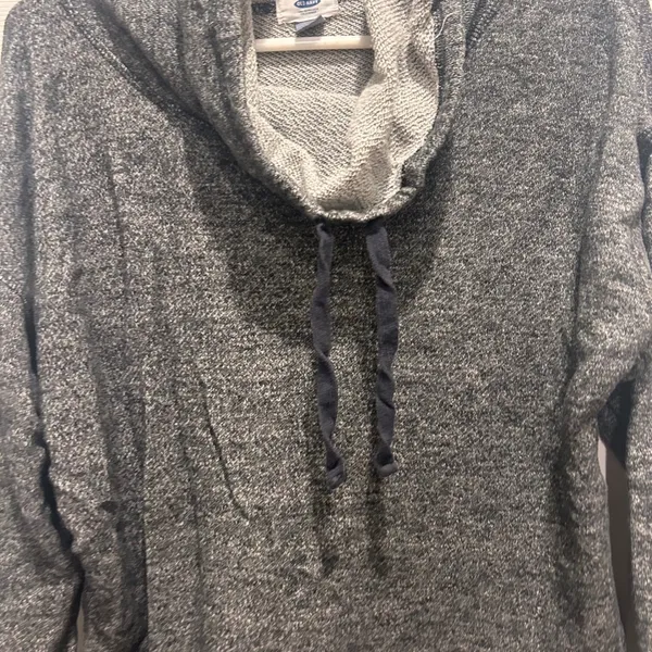 Old Navy Womens Large Gray Marled Cowl Neck‎ Pullover Sweatshirt Long Sleeve L - Image 2