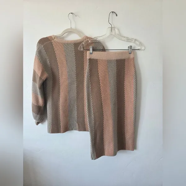 SheIn Sweater Skirt Set Chunky Knit Sand Earth Tones Coordinating Monochrome Old Money - Image 5