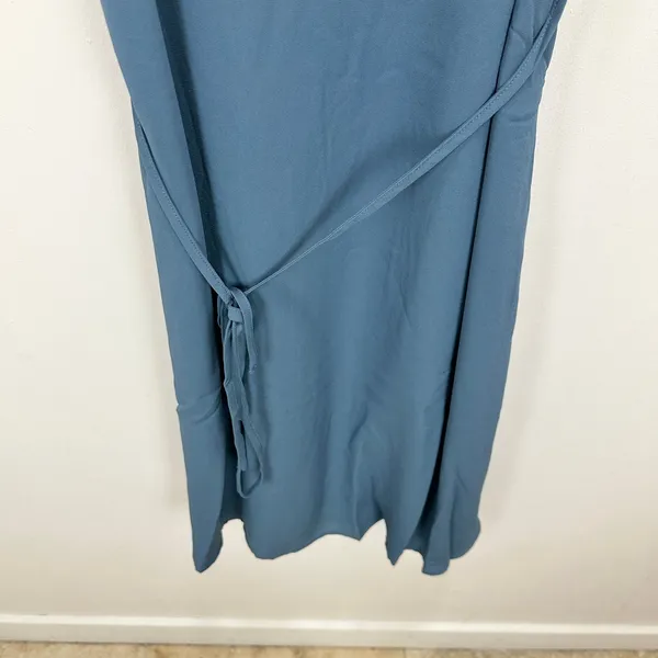 Lulus Dusty Blue Tie Back Slip Mini Dress Adjustable Straps Chiffon Large NWT - Image 5