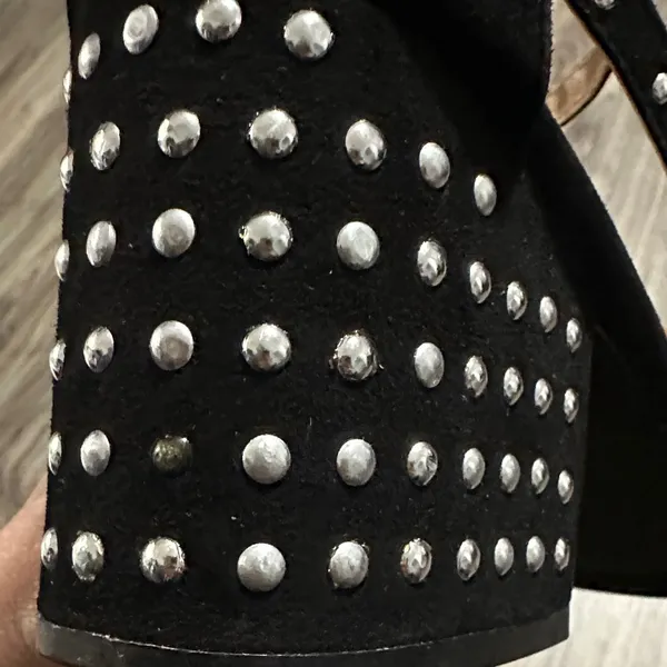Chic Black Studded Women's Heels Size 10 - Image 9