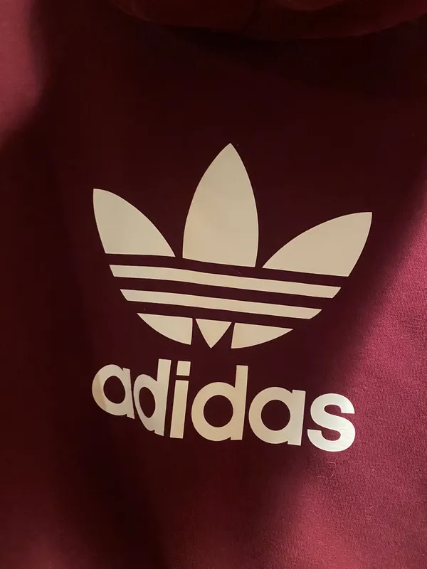 Adidas Maroon Zip Up Hoodie - Image 4