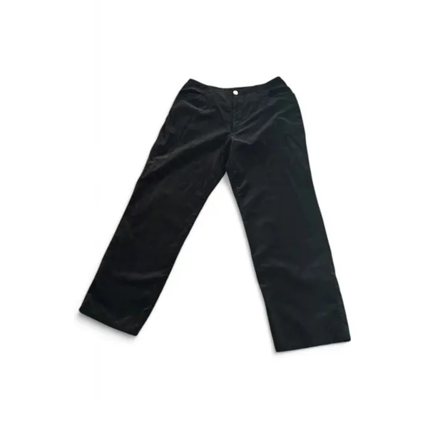 Vintage Adriana‎ Bermani Sport Black Velour Pants Sz 14 Vintage Y2K Goth - Image 2