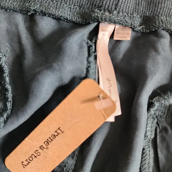 Mono B Pull-on Lightweight Pants Dark Teal Blue Tencel Cropped Size L - Image 15