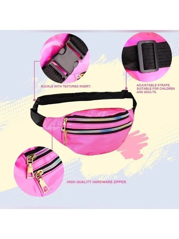 WILDPARTY 80s Outfit for Women Costume Accessories Set Pink Tutu Fanny Pack - Image 4