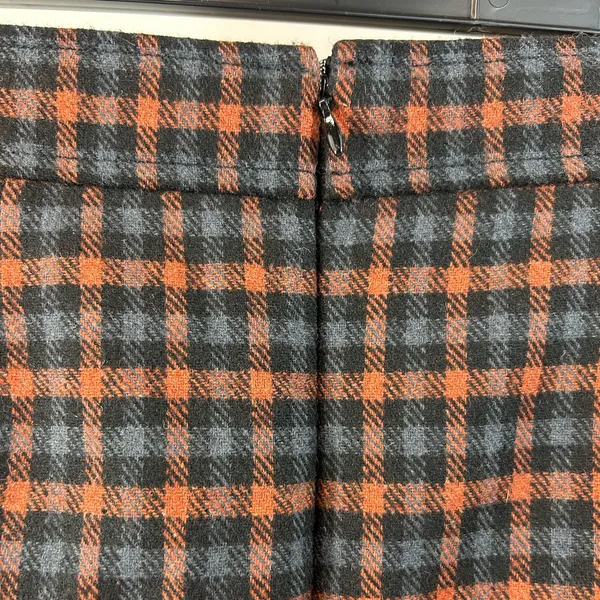 NWT LOFT Black and Orange Plaid A-Line Skirt - Image 4