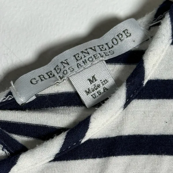 Green Envelope Los Angeles‎ Navy White Striped Tie Back Tank Top Womens Medium - Image 3