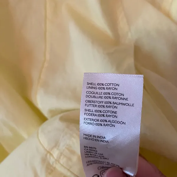 Maeve Anthropologie Butter Yellow Balloon Sleeve Mini Dress Cotton Women's Large - Image 12