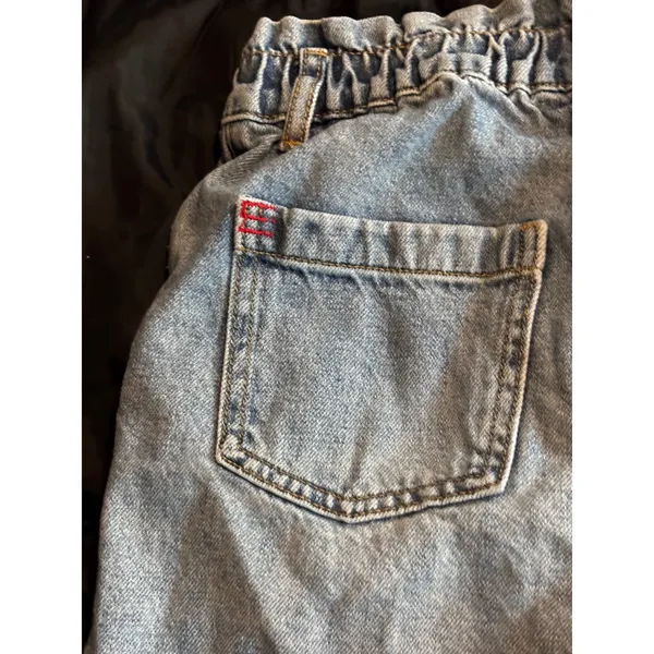 BDG Urban Outfitters Light Wash Denim Paperbag Waist Shorts Blue Small - Image 4