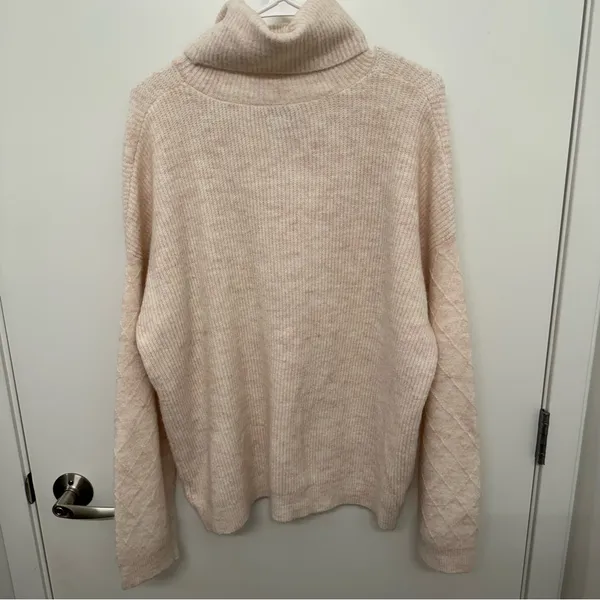Aspen Wool Blend Light Pink Turtleneck Sweater Size L - Image 6