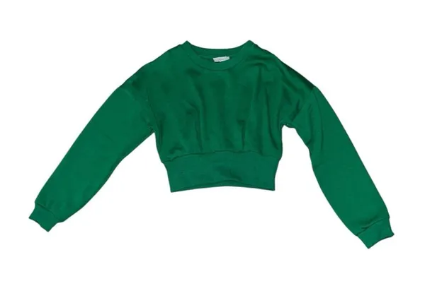 Green Cropped Sweatshirt. Small. NWT - Image 2