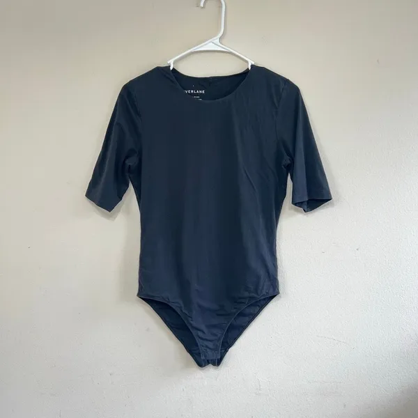 Everlane Black Short Sleeve Classic Crewneck Bodysuit Large Women - Image 2