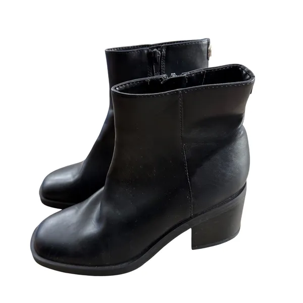 Nine West Black Square Toe Block Heel Ankle Boots Booties Womens Size 8M - Image 3