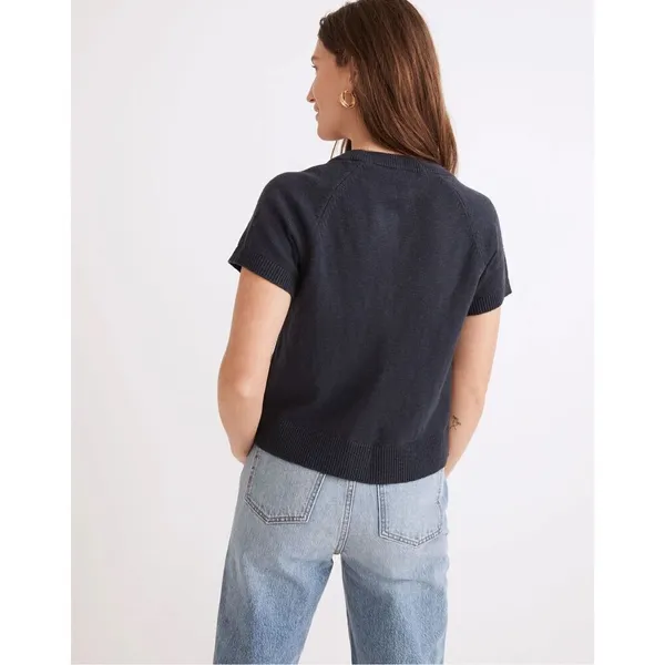 ✨Madewell Linden Scoop Sweater Dark Baltic Sz Medium Tee✨ - Image 3