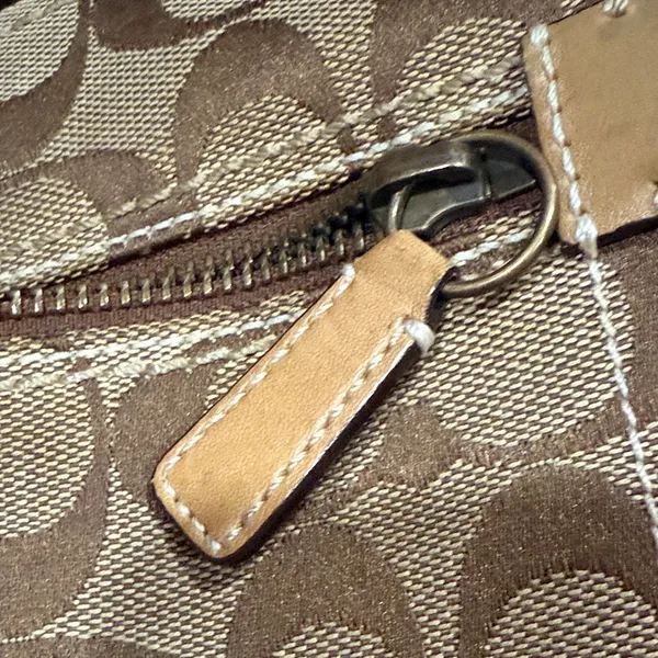 Coach Tan and Brown Crossbody Bag - Image 4