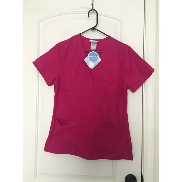 Simply Basic Women's Pink Short Sleeve Scrub Top Nurse Medical 1 Pc Size XS - Image 2