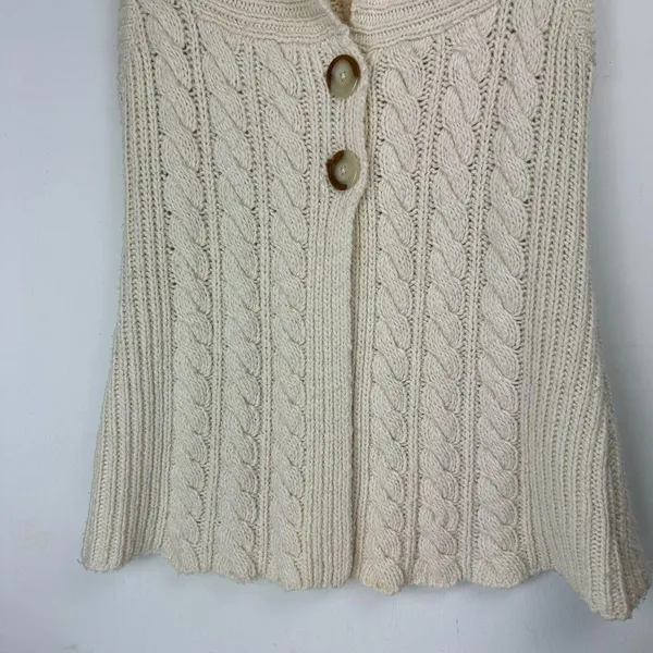 Eddie Bauer Cable Knit Sweater Vest Cardigan Sz Large Wool Blend Button Front - Image 5