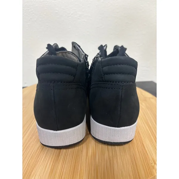 Dansko Onyx Women's 40 Black Leather Mid top Lace Up‎ Side Zip Sneakers - Image 6