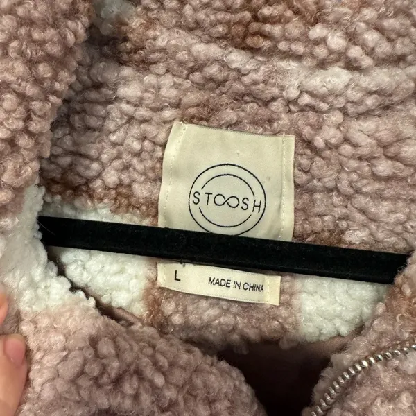 Pink fuzzy‎ plaid boutique zip up jacket - Image 3