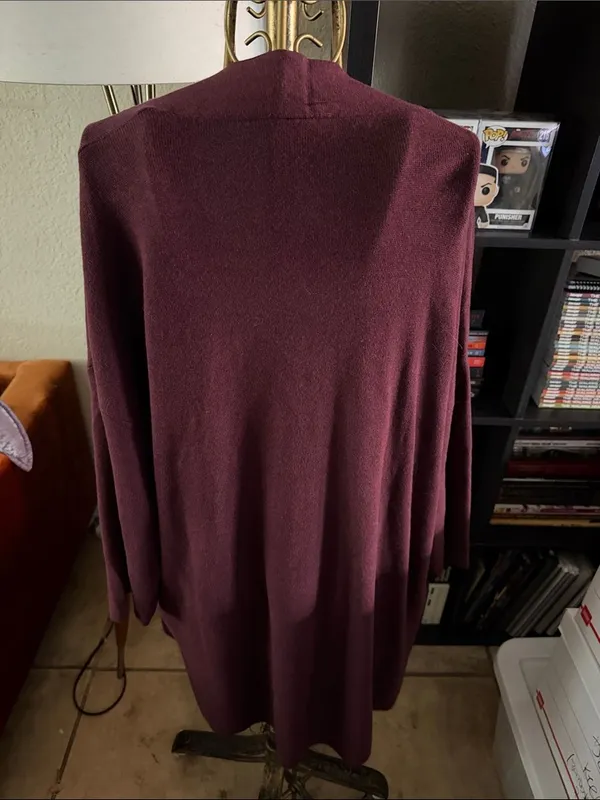 Ann Taylor Plum Purple Open Front Longline Blazer Cardigan XL - Image 4
